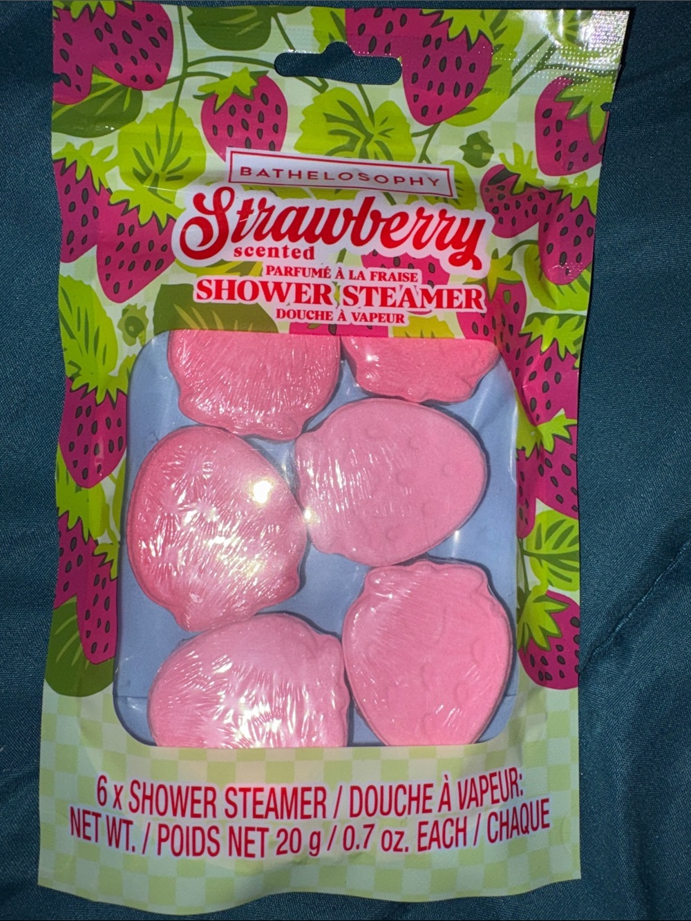 Strawberry Scented Pink Shower Steamers - Pack of 6 by Bathelosophy